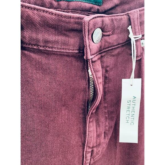 Ralph Lauren Premier Straight Ankle Jeans Pinot Noir Burgundy Size 12 - Picture 9 of 9
